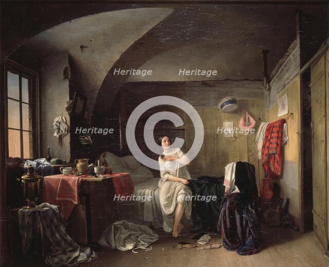 Morgen of a tailor, 1855. Artist: Volokhov, Dmitri Petrovich (1826-?)