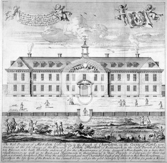 Morden College, St German's Place, Greenwich, London, c1750.                                     Artist: Anon