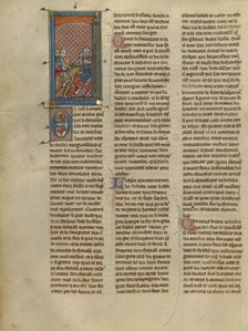 Mordret and Knight à la cote mal taillée Pursuing Two Knights, about 1320-1340. Creator: Unknown