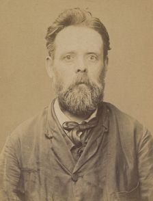 Moreau. François. 47 ans, né le 19/11/46 à Nevers (Nièvre). Menuisier: Anarchiste. 2/7/94., 1894. Creator: Alphonse Bertillon