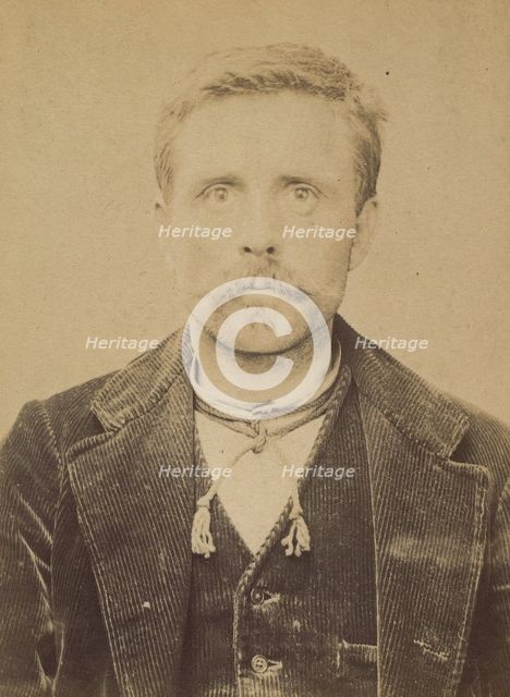 Moreau. Louis. 40 ans, né le 22/10/53 à Villiers (Nièvre). Tailleur de pierre. Anarchiste...., 1894. Creator: Alphonse Bertillon.