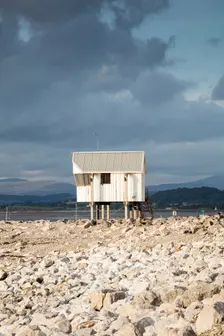 Morecambe Sailing Club race watch tower, Marine Road East, Morecambe, Lancashire, 2017. Creator: Alun Bull