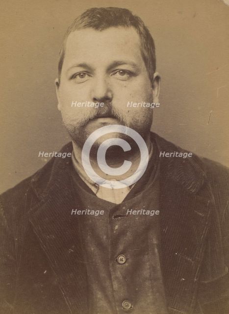 Morel. Benoit. 33 ans, né le 6/11/61 à St Laurent d'Orringt (Rhône). ébéniste. Anarchiste...., 1894. Creator: Alphonse Bertillon.