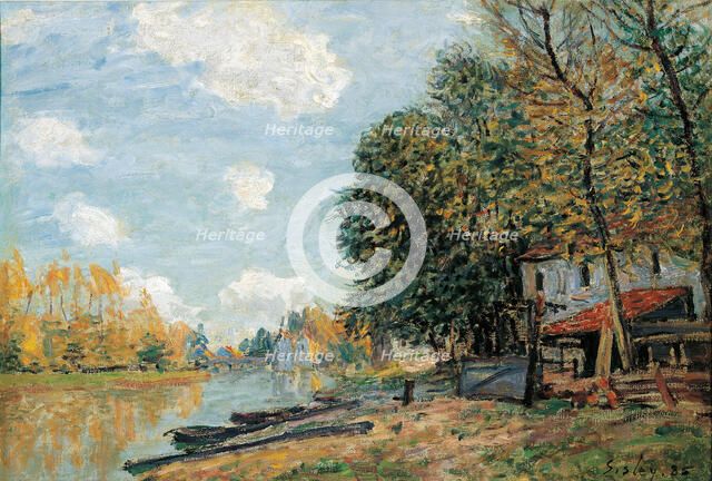 Moret. The Banks of the River Loing, 1885. Artist: Sisley, Alfred (1839-1899)