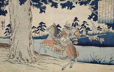 Moriya Pursuing Prince Shotoku who Disappears into a Tree, 19th century. Creator: Utagawa Kuniyoshi