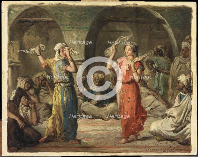 Moroccan dancers. The Handkerchief Dance, 1849. Creator: Chassériau, Théodore (1819-1856).