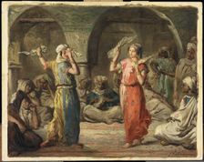 Moroccan dancers. The Handkerchief Dance, 1849. Creator: Chassériau, Théodore (1819-1856)