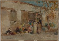 Moroccan Scene, c. 1871. Creator: Louis Comfort Tiffany (American, 1848-1933)