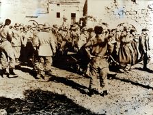 Moroccan Tirailleurs capture a troop of German soldiers, Cardito, Italy, c1944. Creator: Unknown