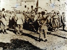 Moroccan Tirailleurs capture a troop of German soldiers, Cardito, Italy, c1944