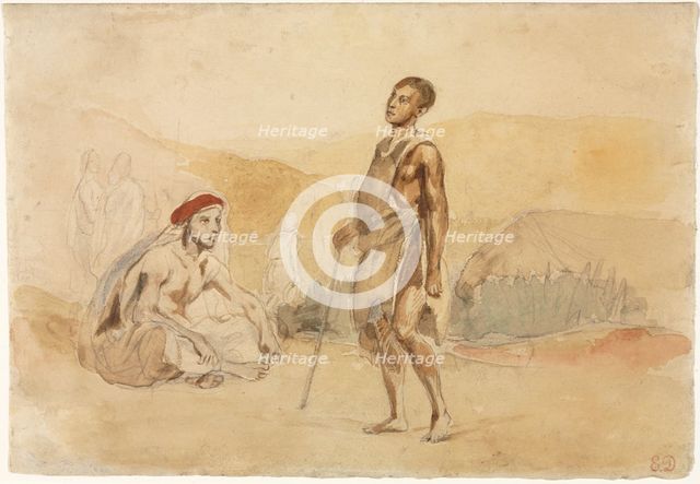 Moroccans in the Countryside, 1832. Creator: Eugène Delacroix (French, 1798-1863).