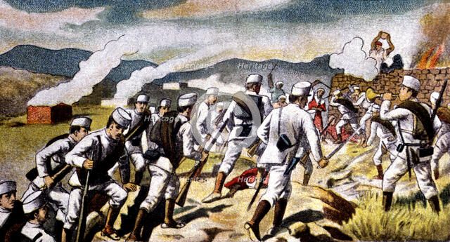 Morocco's War (1909-1913), two columns commanded by Generals Tovar and Aguilera take the Nador sq…