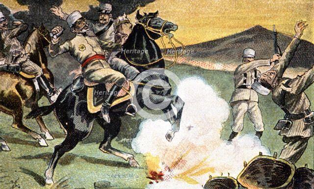 Morocco's War (1909-1913), General Prietos death in 1909, drawing from the time.