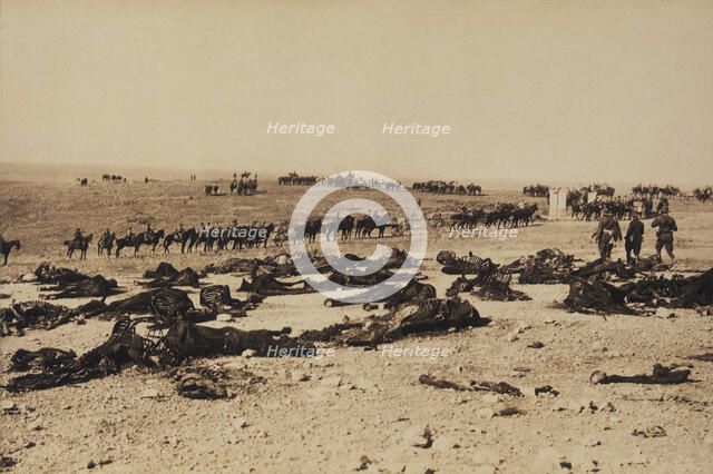 Morocco Campaign, disaster of Annual (Anoual), July 1921, help column before the bodies of the Sp…