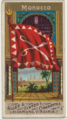 Morocco, from Flags of All Nations, Series 1 (N9) for Allen & Ginter Cigarettes Brands, 1887. Creator: Allen & Ginter