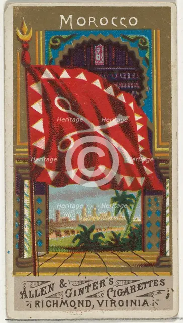 Morocco, from Flags of All Nations, Series 1 (N9) for Allen & Ginter Cigarettes Brands, 1887. Creator: Allen & Ginter.