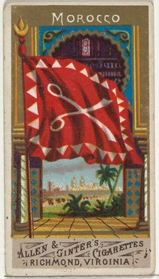 Morocco, from Flags of All Nations, Series 1 (N9) for Allen & Ginter Cigarettes Brands, 1887. Creator: Allen & Ginter