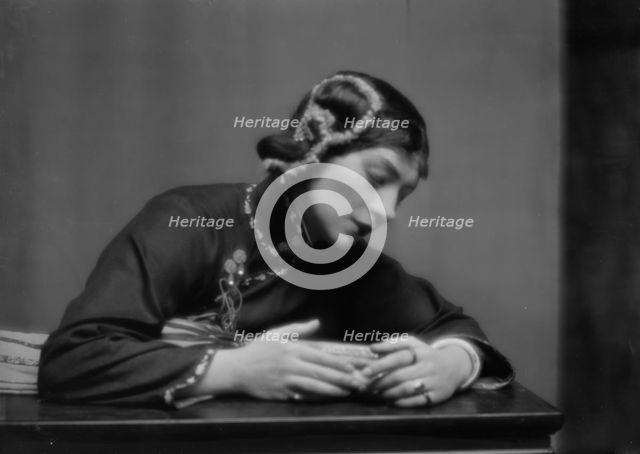 Morland, Saxone, Miss, in costume as Chee Moo for "Yellow jacket", 1913 Feb. 11. Creator: Arnold Genthe.