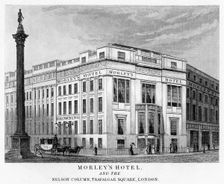 Morley's Hotel and Nelson's Column, Trafalgar Square, Westminster, London, 19th century