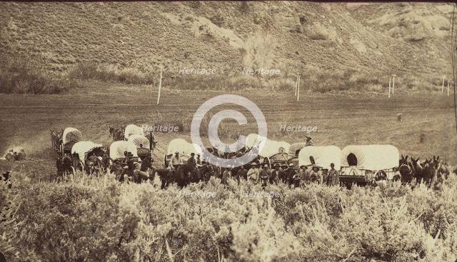 Mormon Emigrant Train, Echo Canyon, ca. 1870. Creator: Charles William Carter.