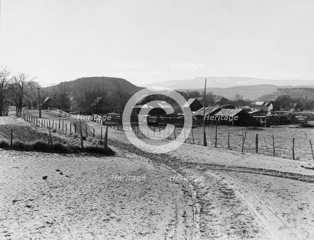 Mormon farm village, Escalante, Utah, 1936. Creator: Dorothea Lange.
