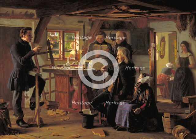 Mormons Visiting a Country Carpenter, 1856. Creator: Christen Dalsgaard.