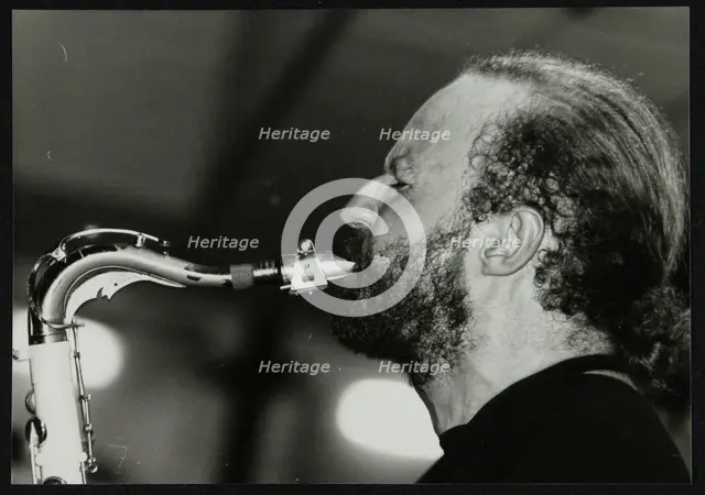 Mornington Lockett playing tenor saxophone at The Fairway, Welwyn Garden City, Hertfordshire, 1992.  Creator: Denis Williams.