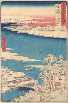 Morning after a Snowfall, the Sumida River, Musashi Province , from the series Views o..., ca. 1853. Creator: Ando Hiroshige