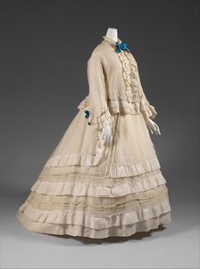 Morning dress, French, 1865-70. Creator: Unknown