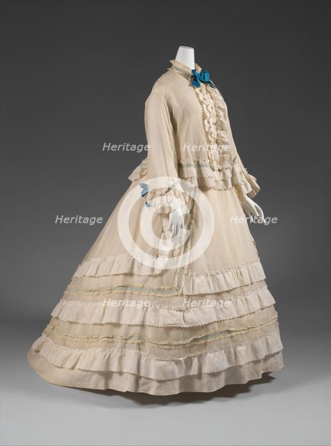 Morning dress, French, 1865-70. Creator: Unknown.