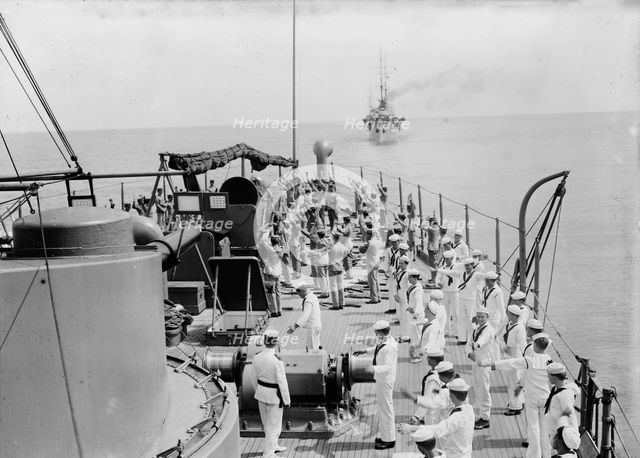 Morning drill - USS Seattle, between c1910 and c1915. Creator: Bain News Service.