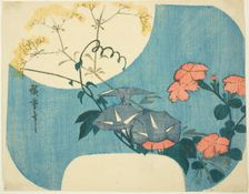 Morning Glories, Pinks, and Maiden Flower, from the series "Seven Autumn Flowers in..., 1830/44. Creator: Ando Hiroshige
