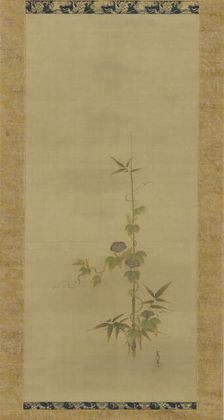 Morning glory and bamboo (part of a set), Edo period, mid 17th-early 18th century. Creator: Kanô Yôboku Tsunenobu