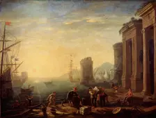 Morning in the Harbour 1630s. Artist: Claude Lorrain