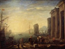 Morning in the Harbour 1630s. Artist: Claude Lorrain