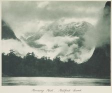 Morning mist, Milford Sound. From the album: Camera Pictures of New Zealand, 1920s. Creator: Harry Moult