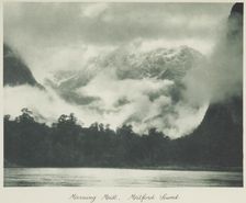 Morning mist, Milford Sound. From the album: Camera Pictures of New Zealand, 1920s. Creator: Harry Moult