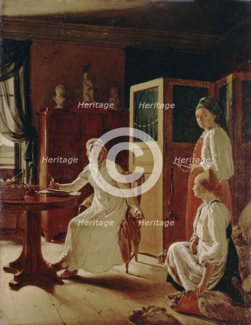 Morning of the Lady of the Manor, 1823. Artist: Venetsianov, Alexei Gavrilovich (1780-1847)
