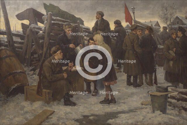 Morning on the Barricades. Creator: Nikiforov, Semyon Gavrilovich (1877-1912).