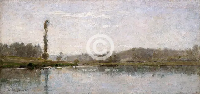 'Morning on the Oise, Auvers', 1837-1878. Creator: Charles Francois Daubigny.