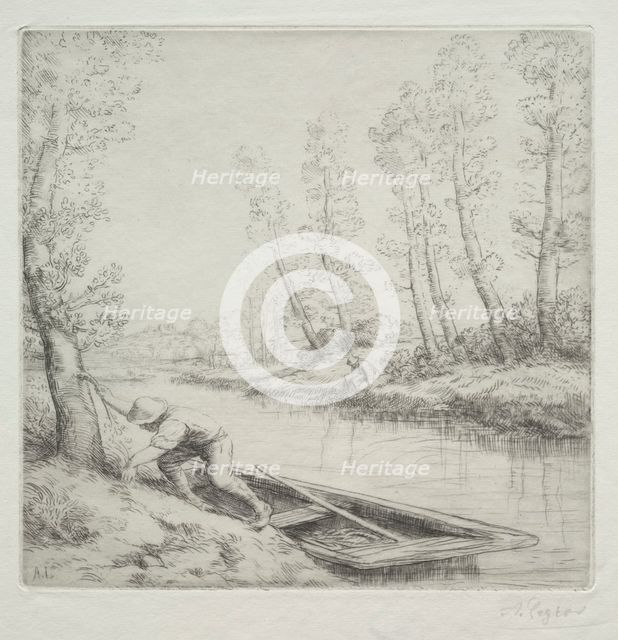 Morning on the River (Le Matin sur la rivière). Creator: Alphonse Legros (French, 1837-1911).