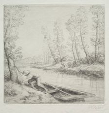 Morning on the River (Le Matin sur la rivière). Creator: Alphonse Legros (French, 1837-1911)
