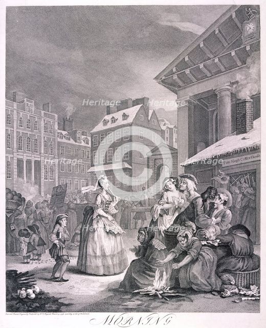 'Morning', plate I from Times of Day, 1738. Artist: William Hogarth