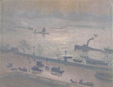 Morning Reflection on the Thames in London, 1918. Creator: Emile Claus