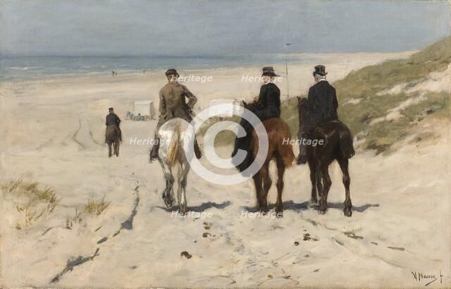Morning Ride along the Beach, 1876. Creator: Anton Mauve.
