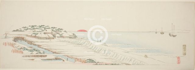 Morning Snow at Susaki (Susaki yuki no asa), from the series "Thirteen Views of the..., c. 1837/44. Creator: Ando Hiroshige.