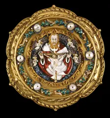Morse with the Trinity, c. 1400/1410 (Trinity and Angels); 1884/1897 (setting). Creator: Unknown