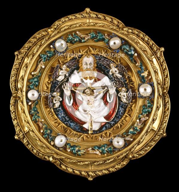 Morse with the Trinity, c. 1400/1410 (Trinity and Angels); 1884/1897 (setting). Creator: Unknown.