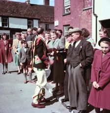 Morris man talking to onlookers, c1955. Creator: Arthur Charles Kirby Ware