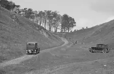 Morris Minor of A Harper competing in the MCC Sporting Trial, Litton Slack, Derbyshire, 1930. Artist: Bill Brunell